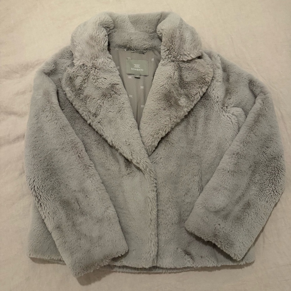 Soia & Kyo Gray fur Jacket